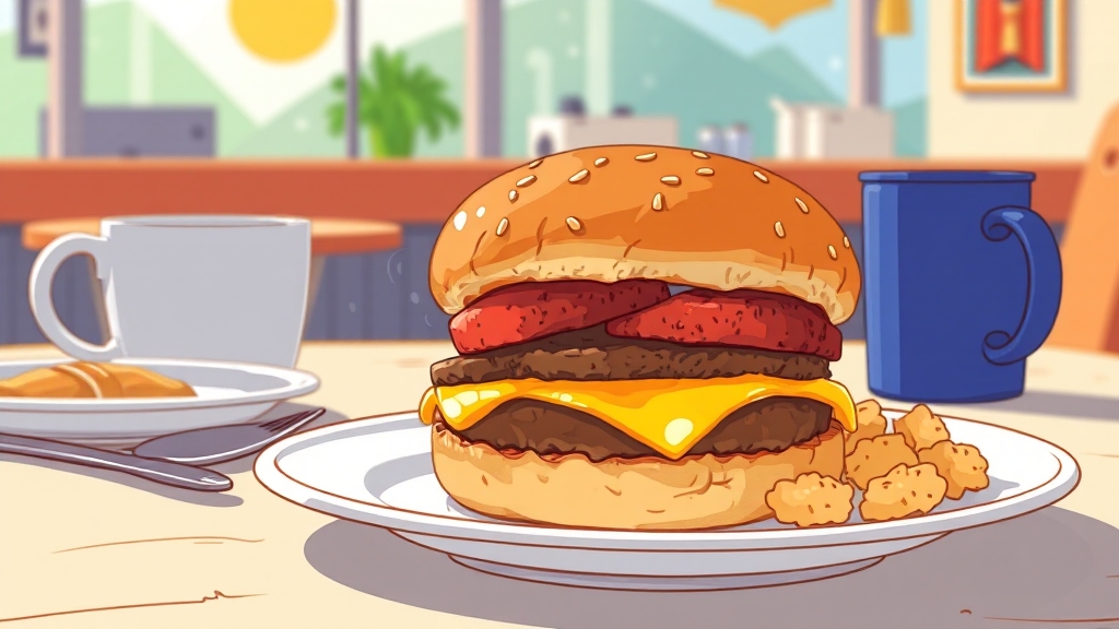 맥모닝 메뉴별 특징 및 조합 추천 (illustration 스타일)