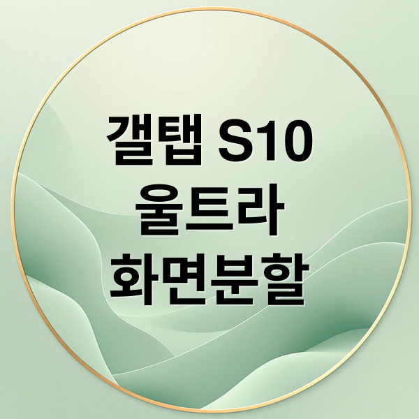 갤탭 S10
울트라
화면분할 (갤럭시 탭 S10 울트라 화면분할)