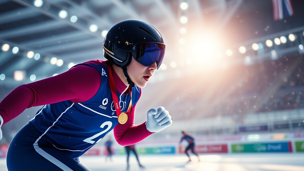 한국 쇼트트랙 대표팀의 메달 현황 및 다른 선수들의 결과 (realistic 스타일)