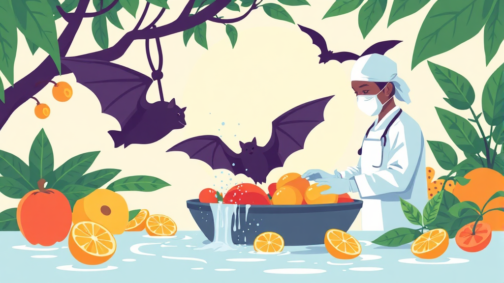 니파 바이러스 예방 수칙 (illustration 스타일)