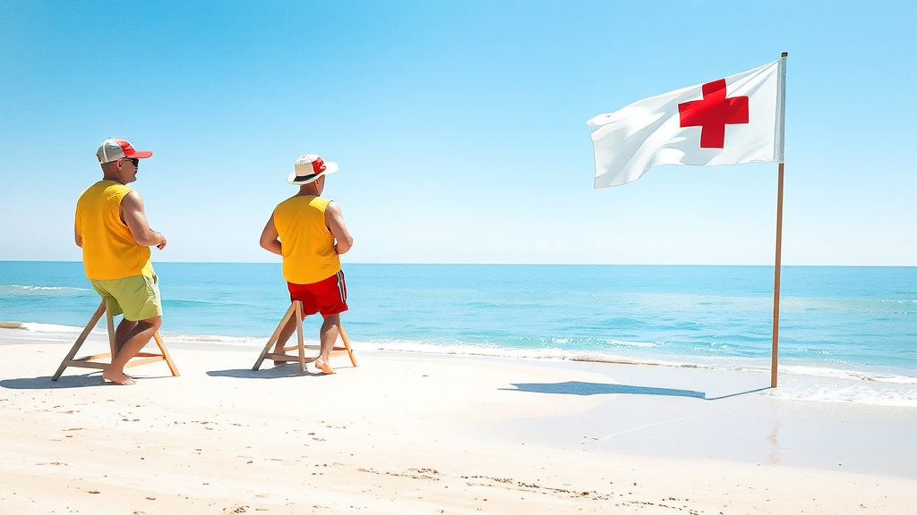 안전한 여름 바다를 위해 (watercolor 스타일)