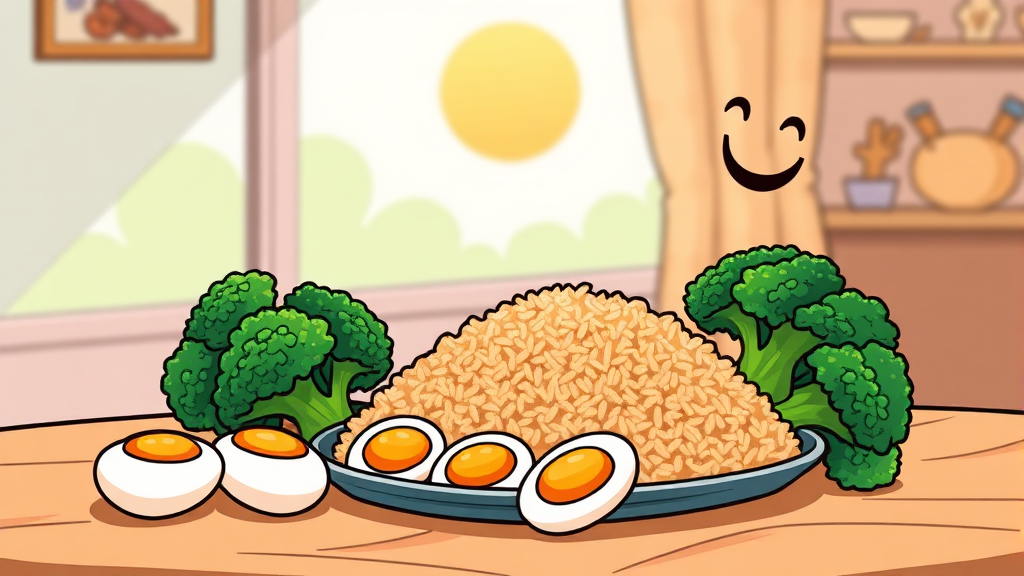 당뇨 전단계에 좋은 식단 구성 (cartoon 스타일)