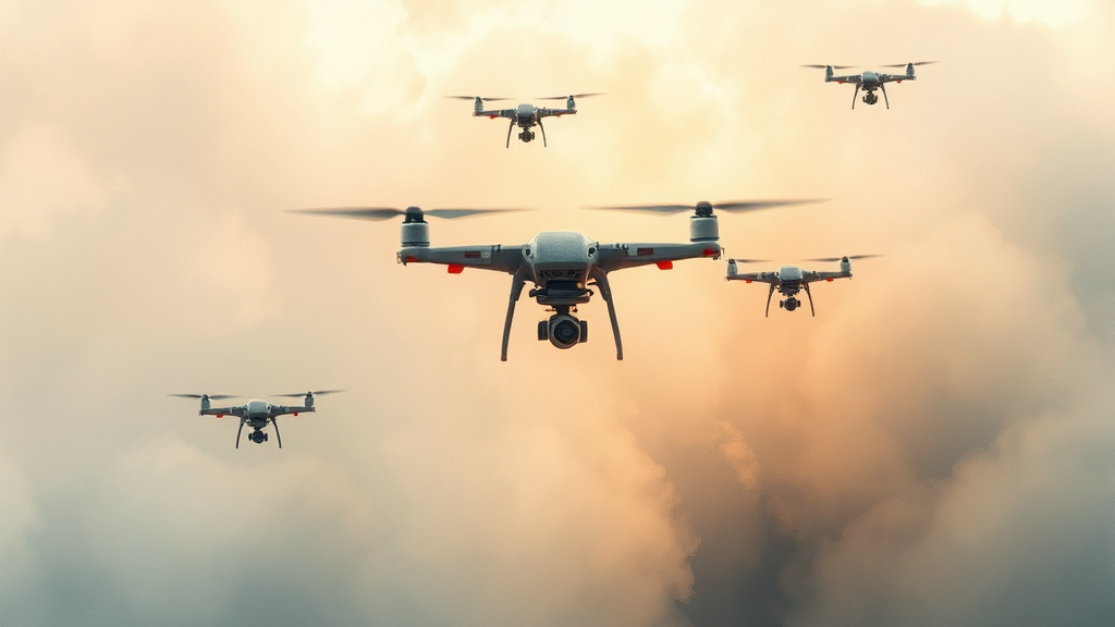 첨단 무기: 드론과 미사일의 역할 (watercolor 스타일)