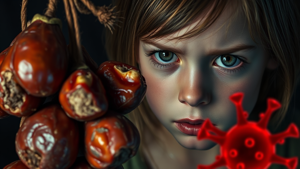 니파 바이러스 감염 경로 (realistic 스타일)