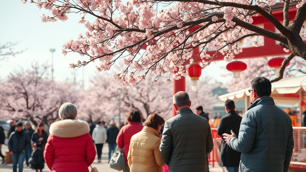 축제별 상세 정보: 상주 벚꽃축제와 영덕대게축제 (realistic 스타일)