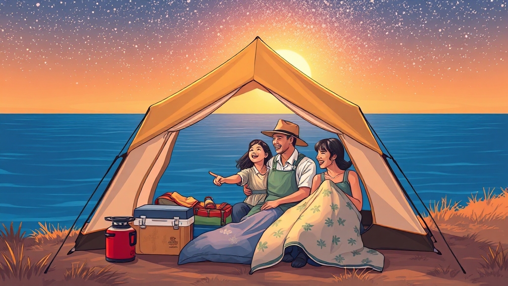 제주도 캠핑 & 차박 여행 꿀팁 (illustration 스타일)