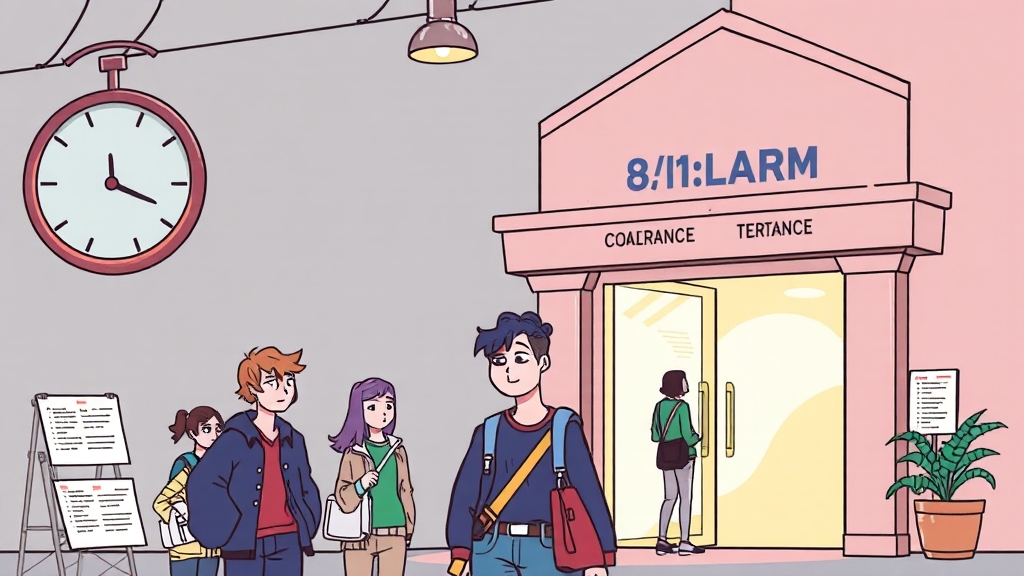 수능 시간표 및 입실 절차 (illustration 스타일)