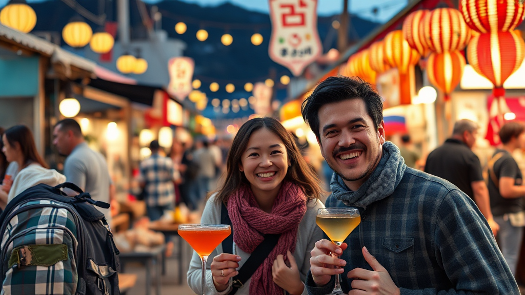 소나시 야시장 & 주변 맛집 탐방 (realistic 스타일)