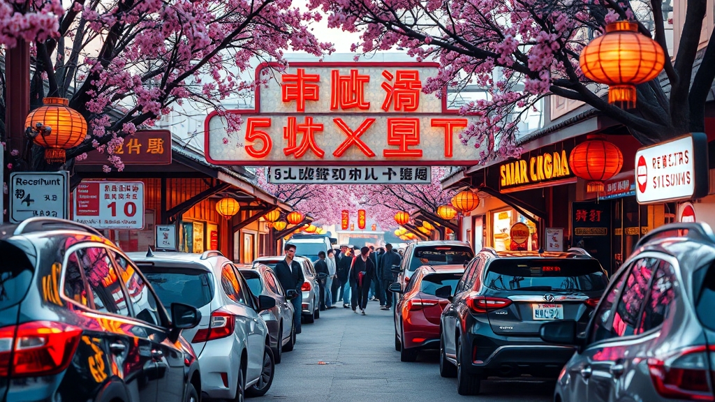 모란 5일장 주차 꿀팁 (realistic 스타일)