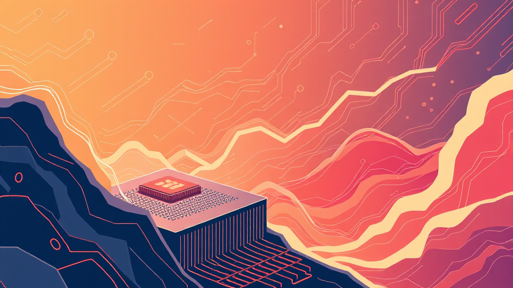 반도체 시장 대전망: AI 반도체, HBM 투자 전략 5 HBM (고대역폭 메모리) 시장, 고성능 컴퓨팅의 핵심! (illustration 스타일)