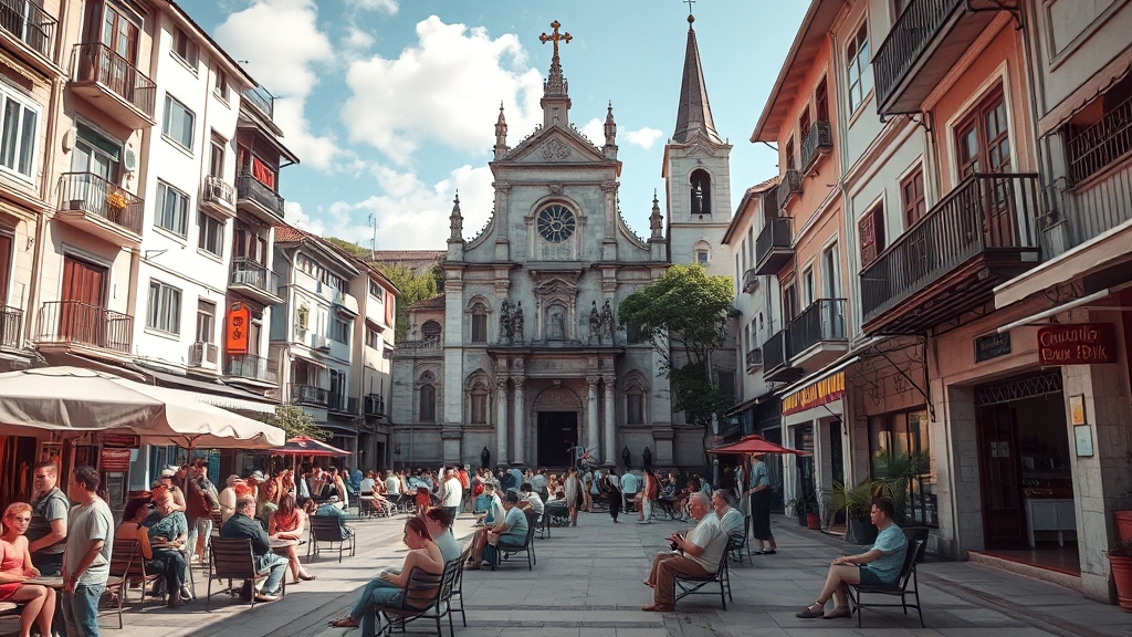 마카오의 작은 마을 탐험 (realistic 스타일)