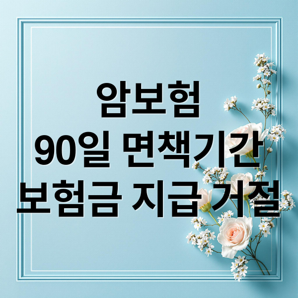 암보험
90일 면책기간
보험금 지급 거절 (암보험 면책기간 90일)