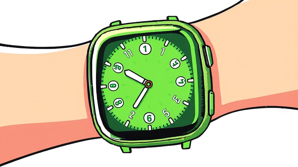 워치7 그린: 44mm 모델 특징 (cartoon 스타일)