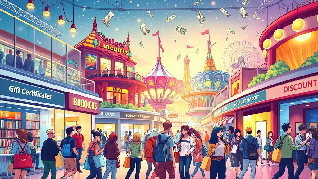 오프라인 사용처 & 할인 꿀팁 (illustration 스타일)