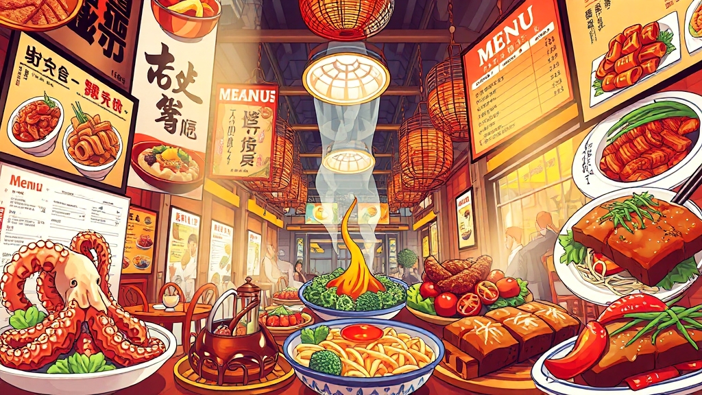 메뉴 구성 및 가격 정보 (illustration 스타일)