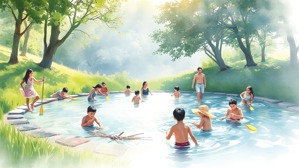 포천계곡 시설 완벽 안내 (watercolor 스타일)