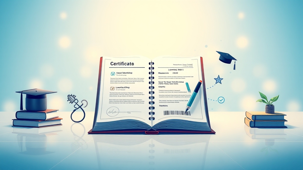 간단한 수료증 발급 & 학습 관리 (illustration 스타일)