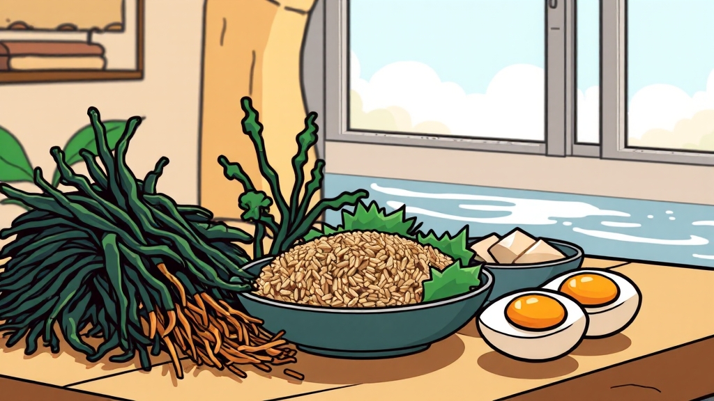 갑상선기능저하증과 식습관의 관계 (cartoon 스타일)