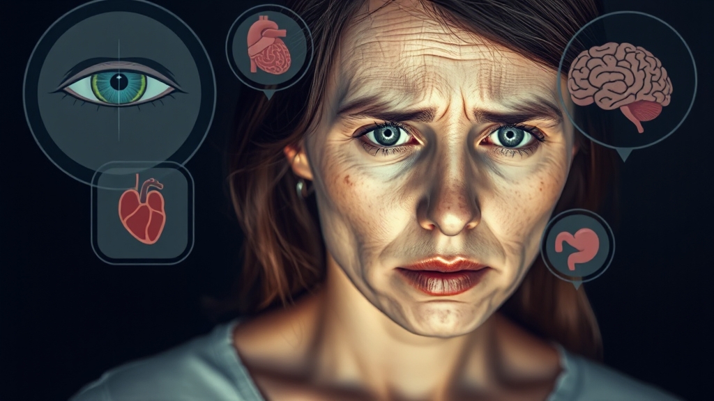 갑상선 기능항진증 증상 (realistic 스타일)