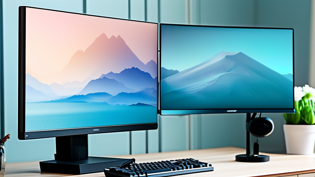 미래 디스플레이 기술과 스케일링의 발전 (watercolor 스타일)