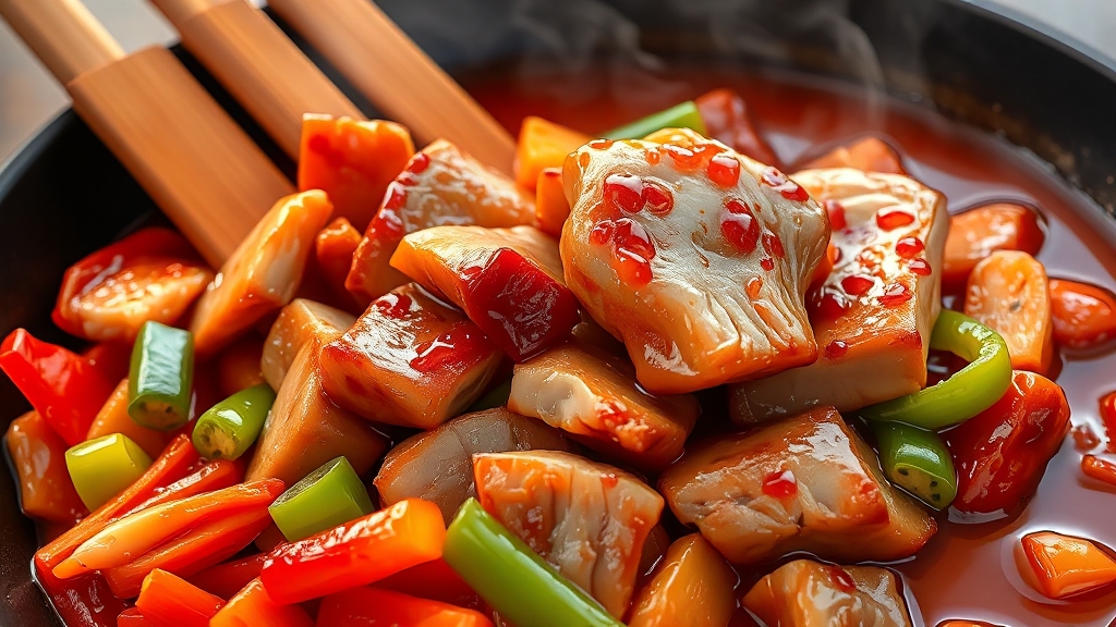 재료 손질 및 볶기 (illustration 스타일)