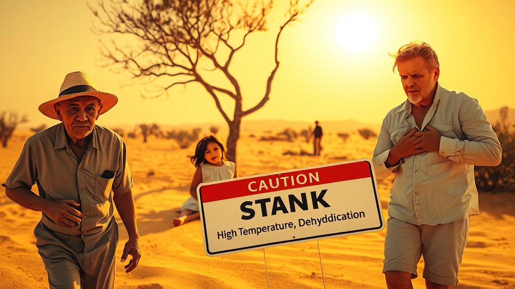 온열질환 발생 현황 및 위험 요인 (realistic 스타일)