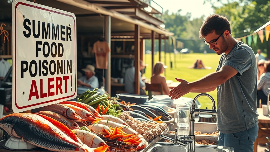 최신 식중독 발생 현황 및 유발균 정보 (realistic 스타일)