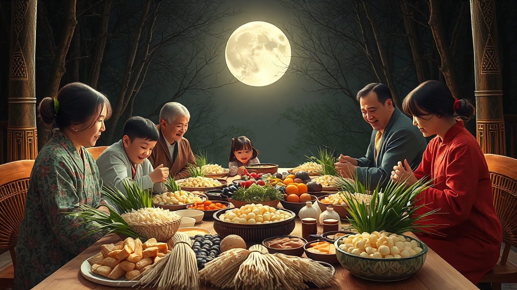 백중 vs 추석, 무엇이 다를까? (realistic 스타일)