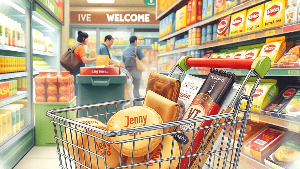 홍콩 마트 쇼핑: 웰컴마트 (watercolor 스타일)