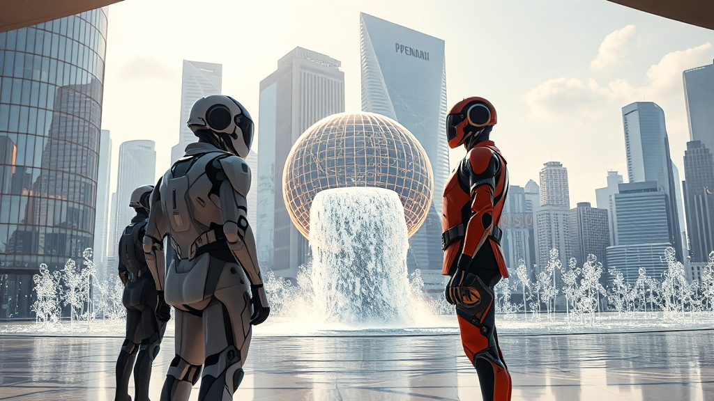 향후 전망, AI 인재 전쟁과 오픈AI의 과제 (realistic 스타일)