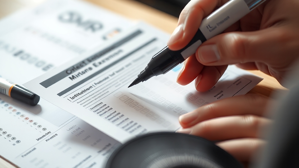 수능 OMR 카드 작성법 (realistic 스타일)