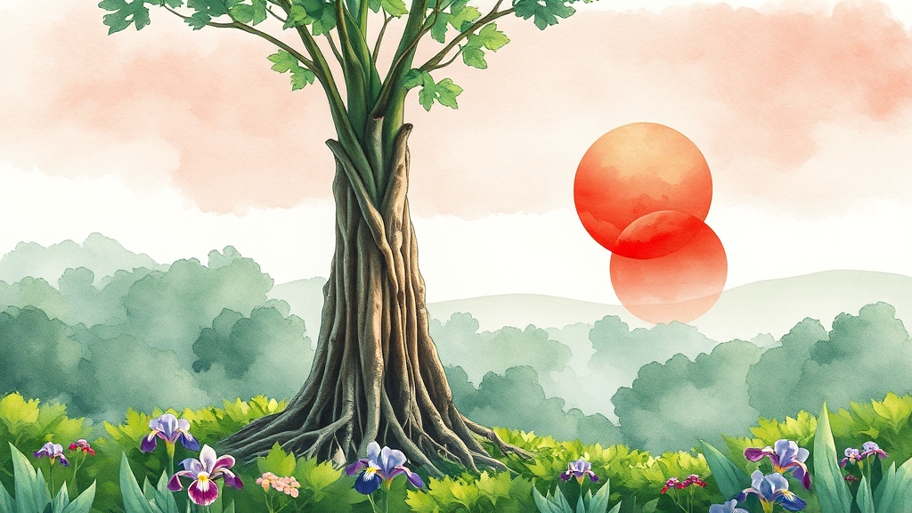 하늘타리의 주요 효능 (watercolor 스타일)