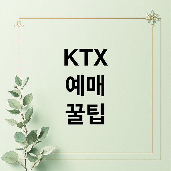 KTX
예매
꿀팁 (ktx 예매 방법 코레일)