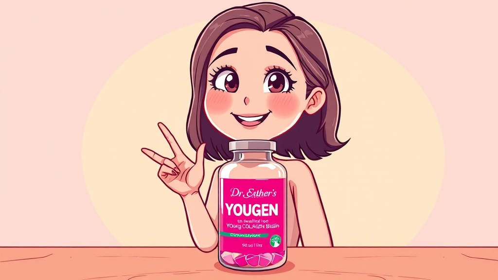 여에스더 어린콜라겐 비오틴 개요 (cartoon 스타일)