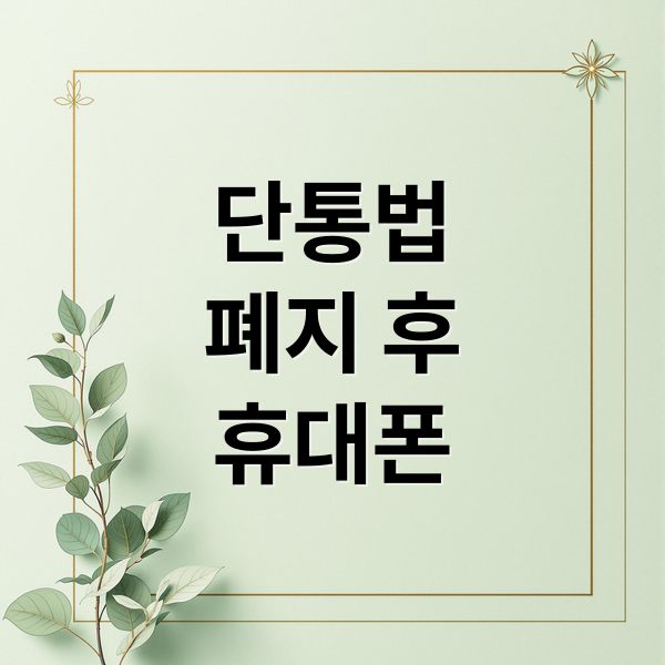단통법
폐지 후
휴대폰 (단통법 폐지 자급제)