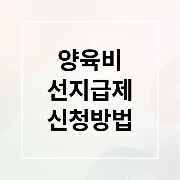 양육비
선지급제
신청방법 (양육비 선지급제)