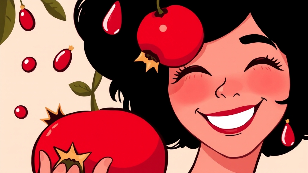 다른 석류 제품과 비교 (cartoon 스타일)