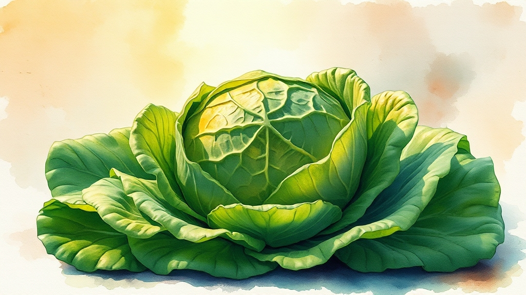 양배추 비타민U의 위 건강 효능과 올바른 섭취법 총정리(2025최신) 9 양배추, 건강한 위를 위한 선택 (watercolor 스타일)