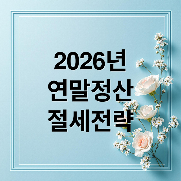 2026년
연말정산
절세전략 (2026년 연말정산 세액공제 항목별 절세 팁)