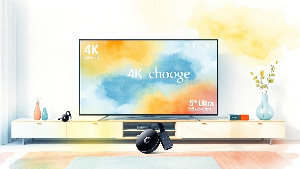 크롬캐스트 구매 가이드: 모델별 비교 (watercolor 스타일)