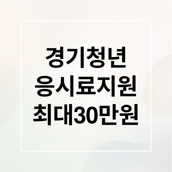 경기청년
응시료지원
최대30만원 (경기청년 지원금 어학 자격증 응시료)