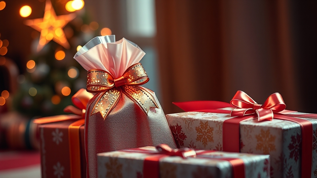 선물 포장 및 온라인 구매 혜택 (realistic 스타일)