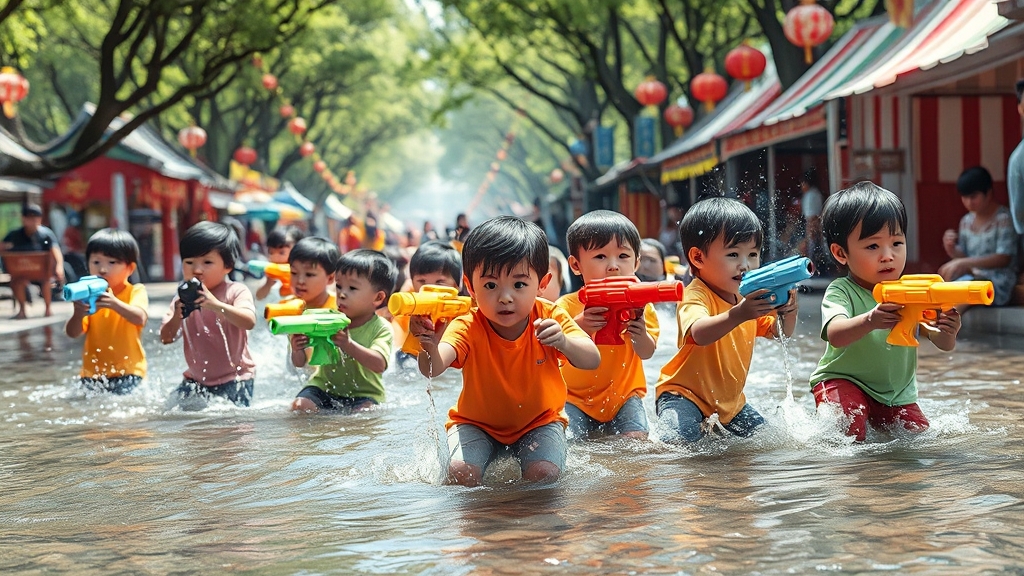 물놀이 체험 및 준비물 (realistic 스타일)