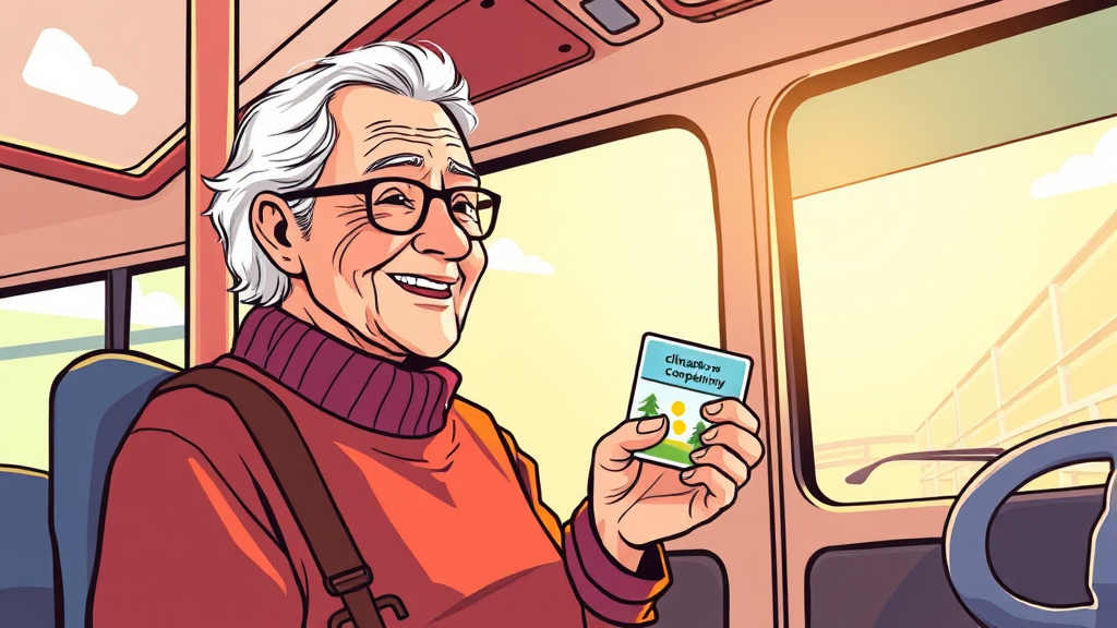 기후동행카드 도입, 어르신 삶의 질 향상 기대 (illustration 스타일)