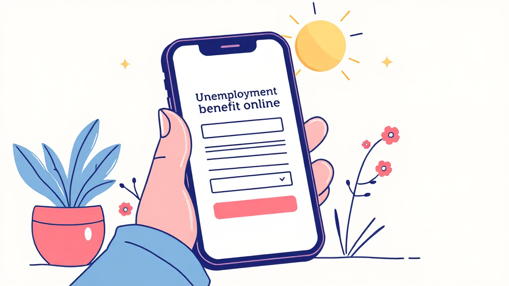 실업급여 신청 절차 (온라인) (illustration 스타일)