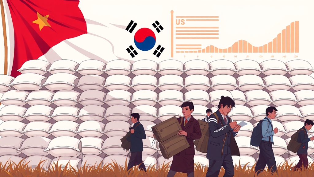 한미 관세 협상, 쌀 시장에 미치는 영향은? (illustration 스타일)