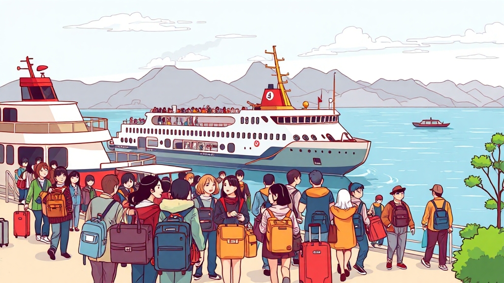 항구별 배편 비교 (cartoon 스타일)