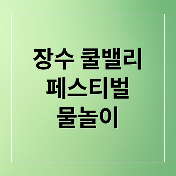 장수 쿨밸리페스티벌물놀이 (장수군 쿨밸리 축제)