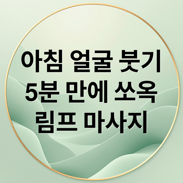 아침 얼굴 붓기
5분 만에 쏘옥
림프 마사지 (얼굴 붓기 빼는 법 5분 루틴)
