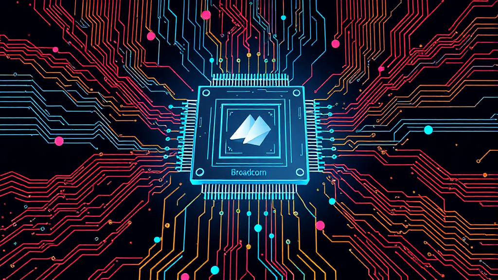 브로드컴 AI 칩, 매출 성장의 핵심 동력 (illustration 스타일)